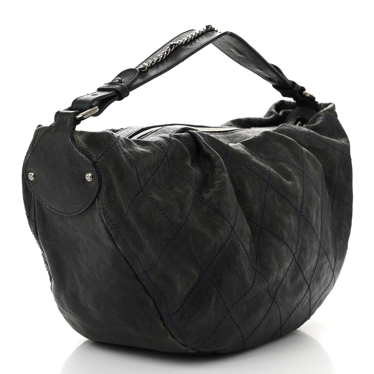 Chanel Caviar Stitched Outdoor Ligne Hobo Black 3 of 10