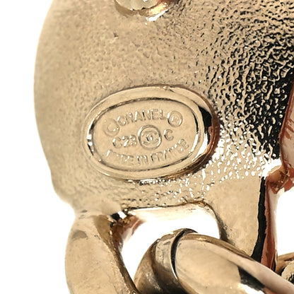 Chanel Glass Crystal CC Chain Drop Earrings Gold 4 of 4