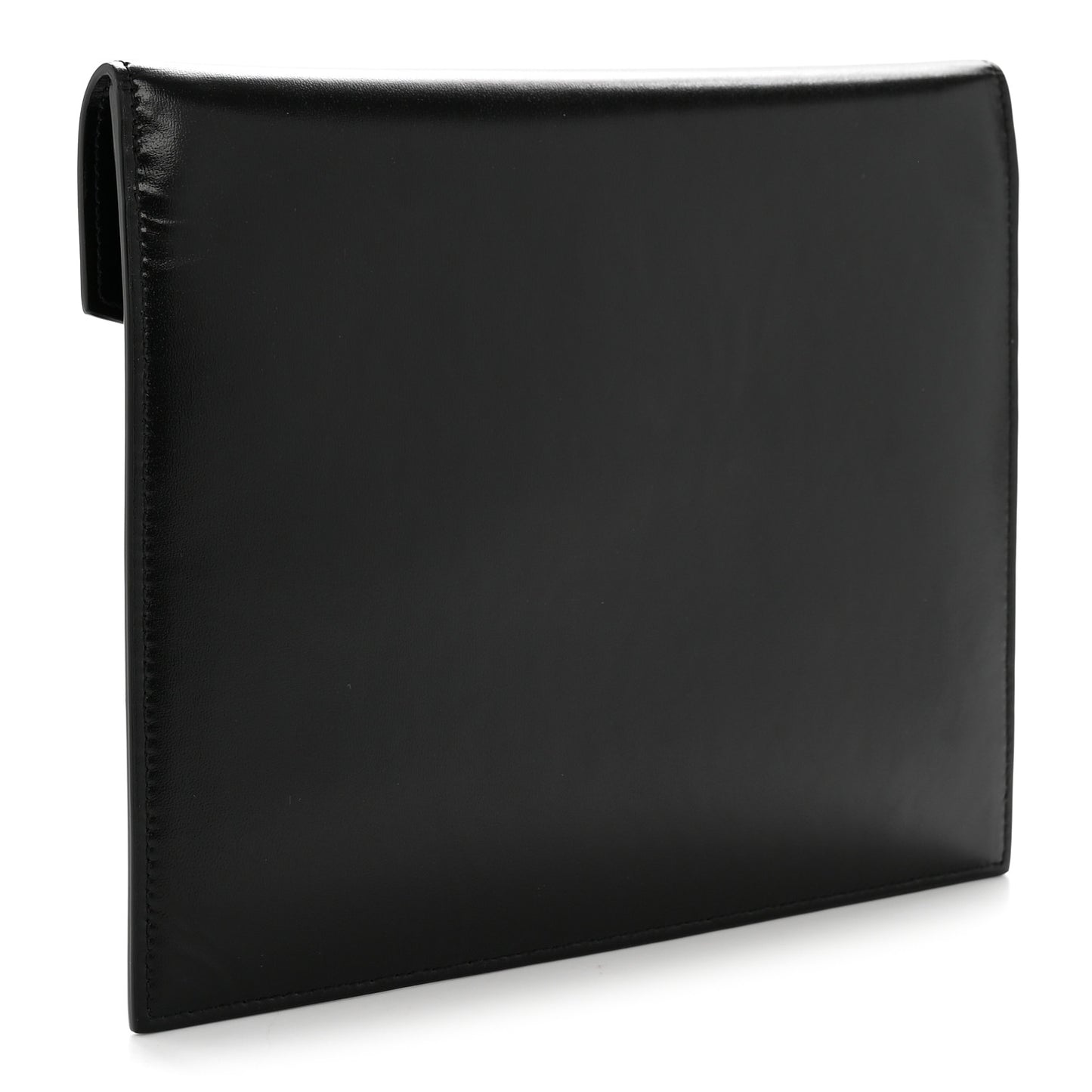 Smooth Shiny Calfskin Monogram Uptown Baby Pouch Black