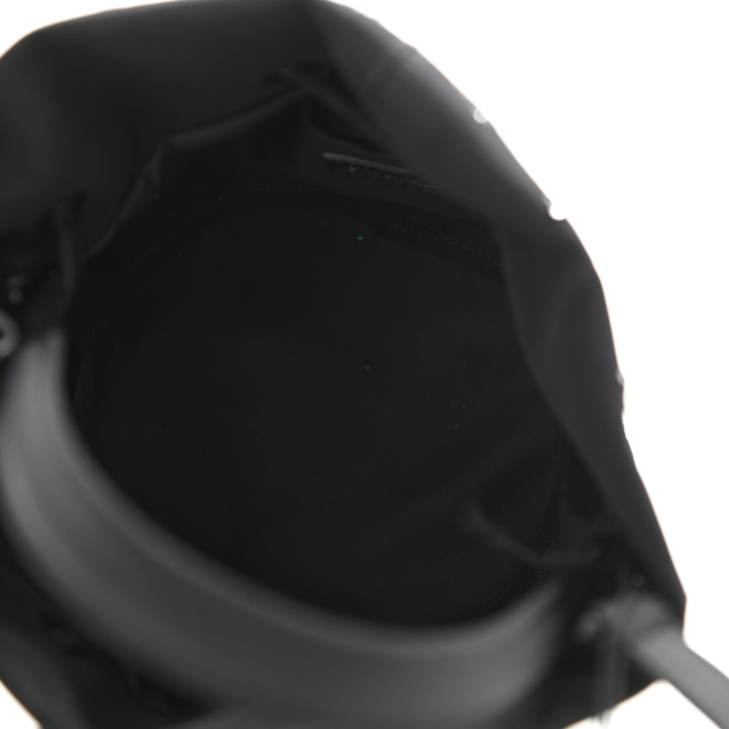 Recycled Sport Nylon Crystal Allover Logo Wheel Drawstring Bucket Bag Black Crystal