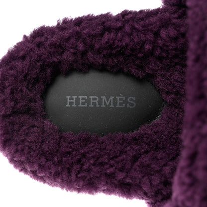 Hermes Woolskin Womens Chypre Sandals 40 Violet Fonce 7 of 9