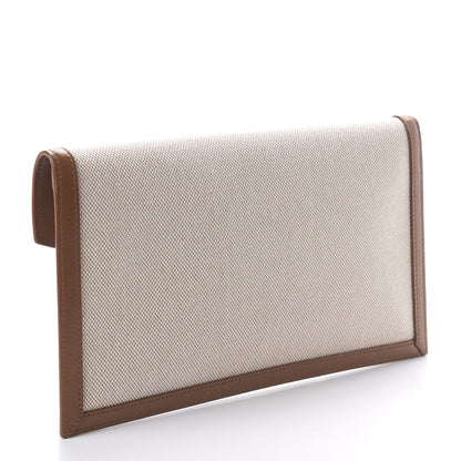 Saint Laurent Canvas Uptown Pouch Natural Beige Brick 3 of 10