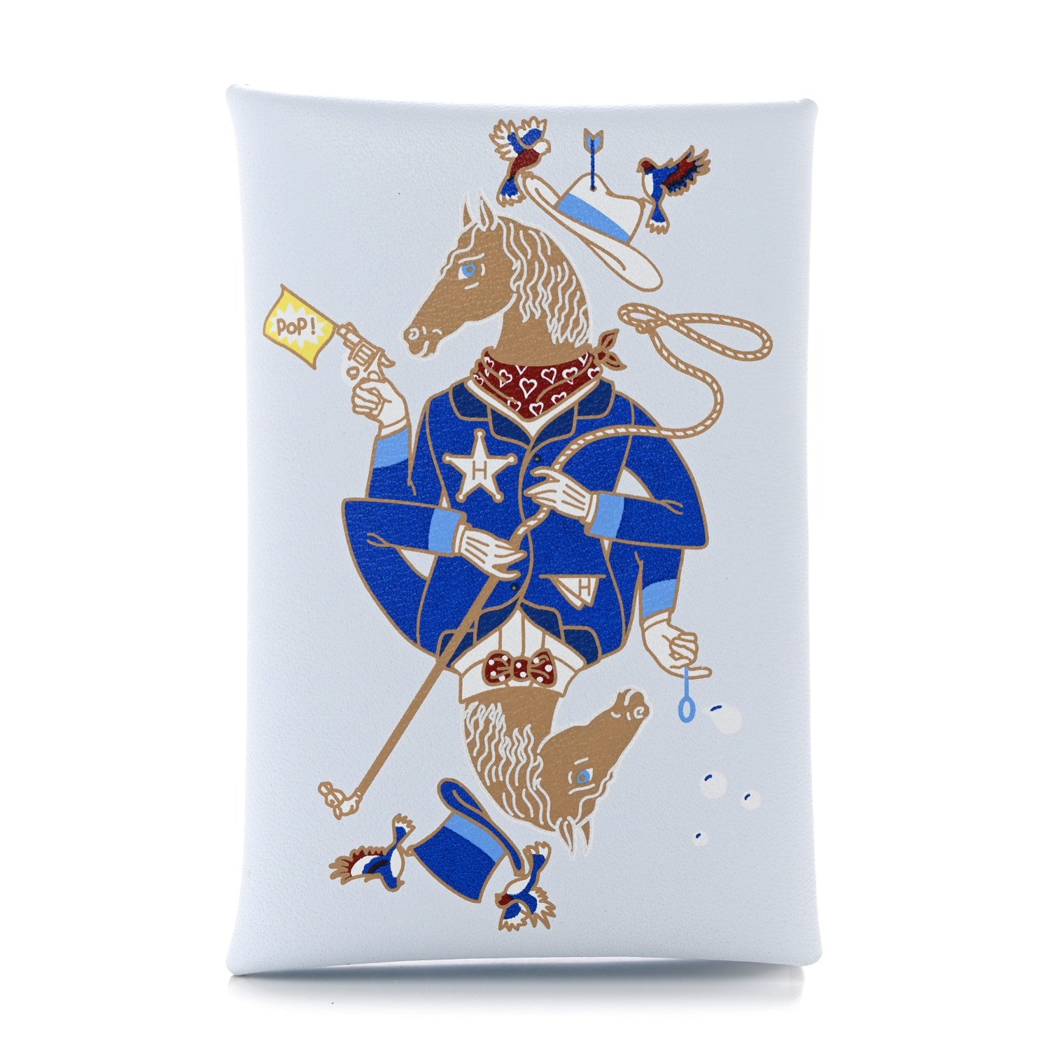Hermes Swift Printed Calvi Card Case Bleu Brume 1 of 8