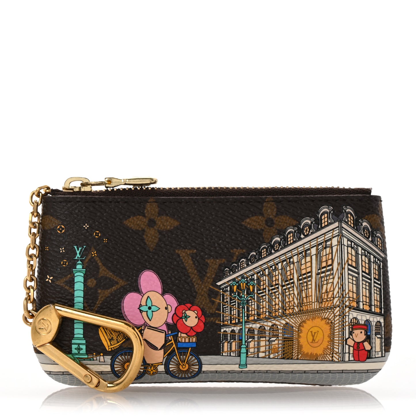 Monogram 2022 Christmas Animation Paris Key Pouch Pink