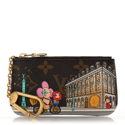 Louis Vuitton Monogram 2022 Christmas Animation Paris Key Pouch Pink 1 of 10