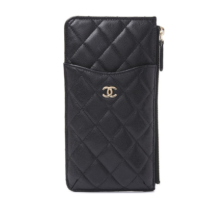 Chanel Caviar Quilted Classic Flat Wallet Pouch Black 1 of 9