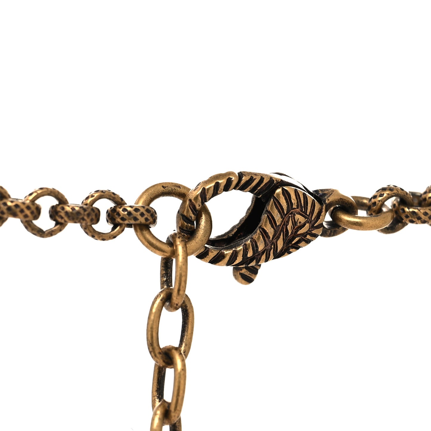 Crystal Embellished Double G Necklace Aged Gold