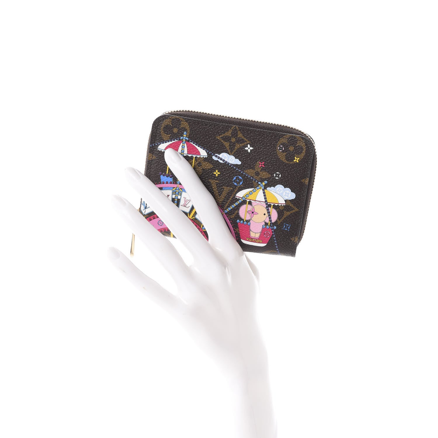 Louis Vuitton Monogram 2020 Christmas Animation Big Wheel Zippy Coin Purse Rose Ballerine 2 of 9