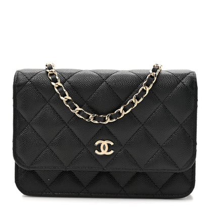 Chanel Caviar Quilted Mini Wallet On Chain WOC Black 1 of 12