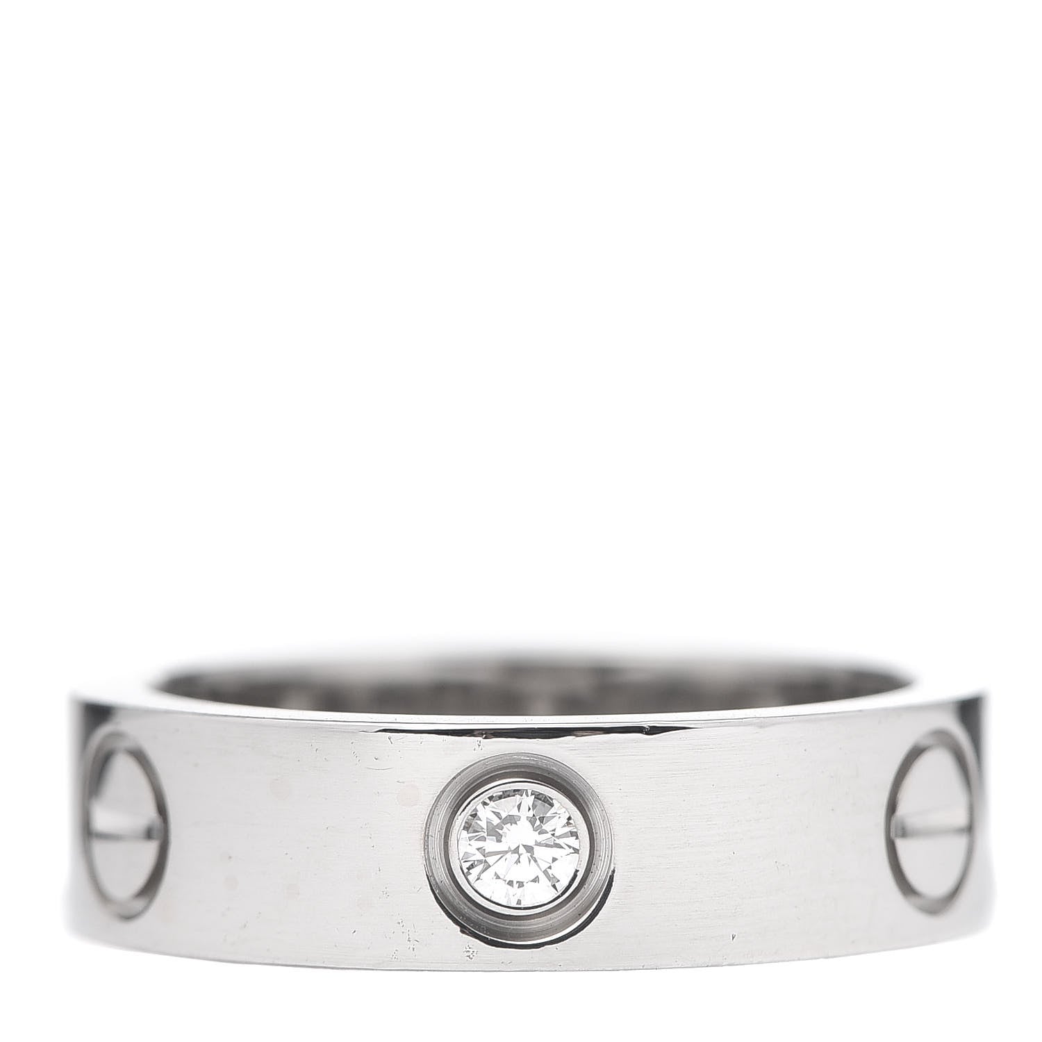 Cartier 18K White Gold 3 Diamond 5.5mm LOVE Ring 54 7 1 of 5