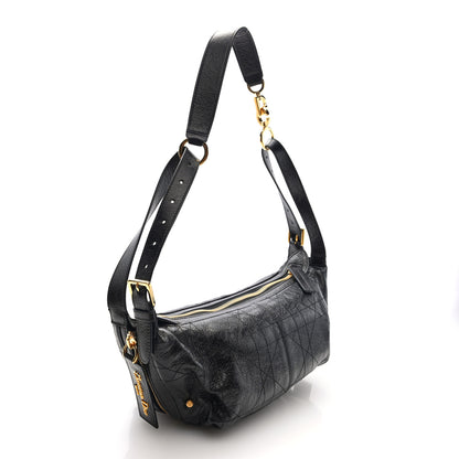 Christian Dior Crinkled Calfskin Macrocannage Medium D-Journey Bag Black 3 of 9