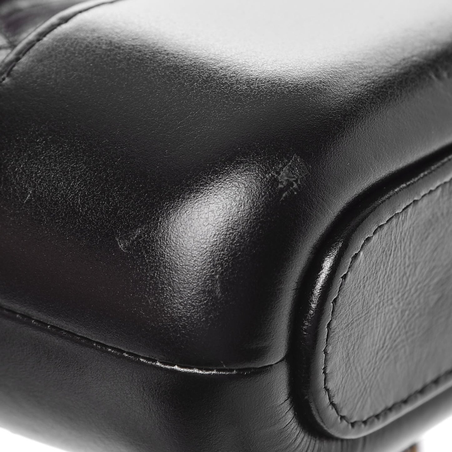 Aged Calfskin Quilted Small Gabrielle Clutch With Chain Black