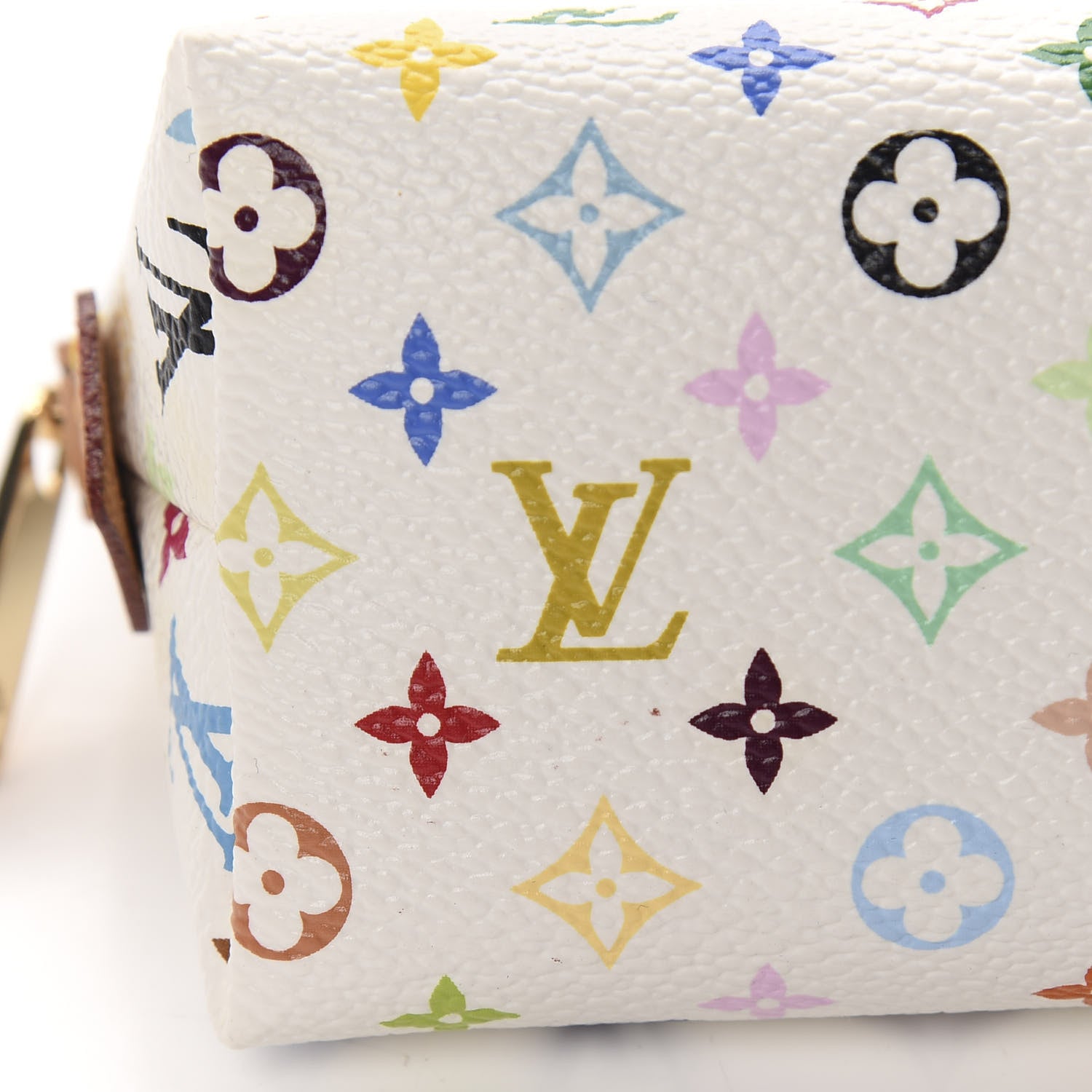 Louis Vuitton Monogram Multicolor Cosmetic Pouch White Litchi 6 of 8