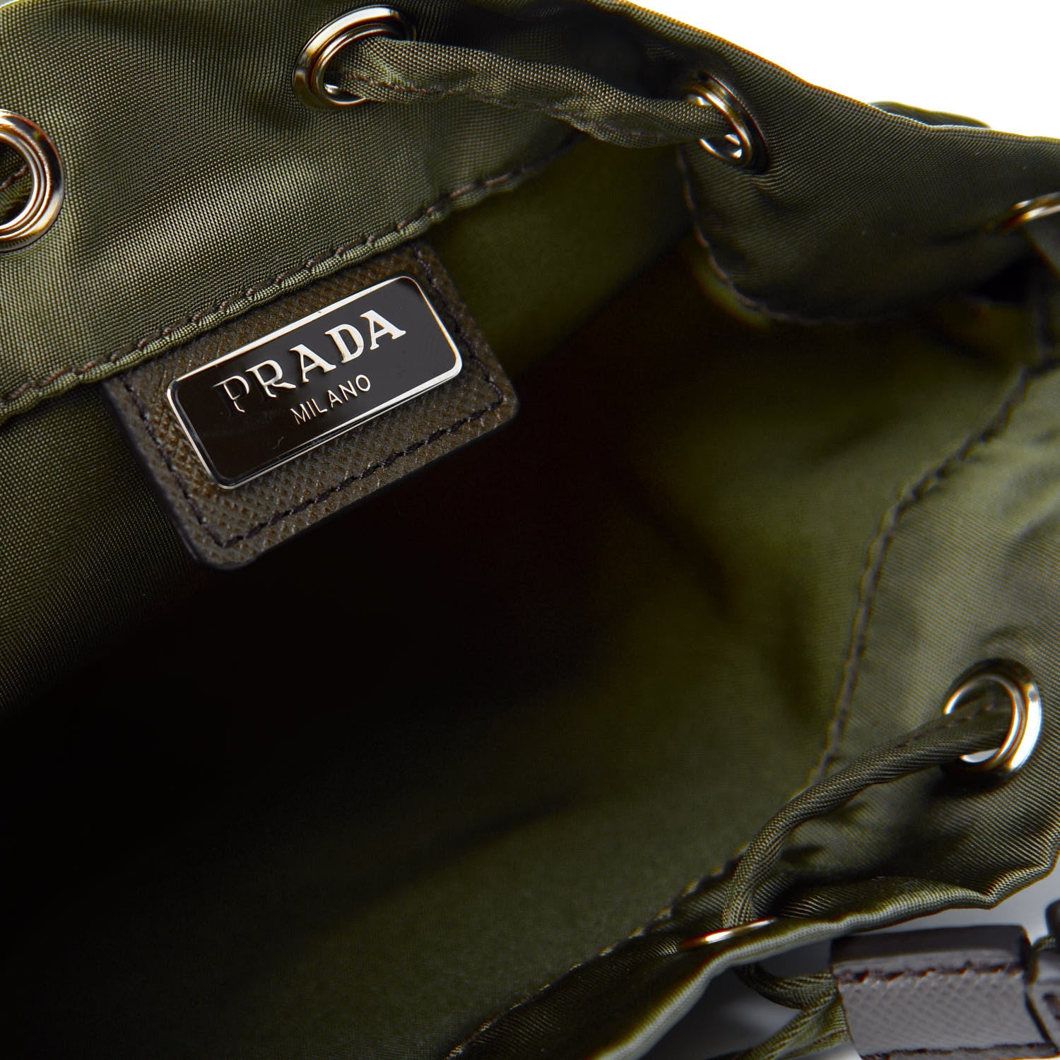 Prada Nylon Vela Drawstring Pouch Fumo 2 of 6