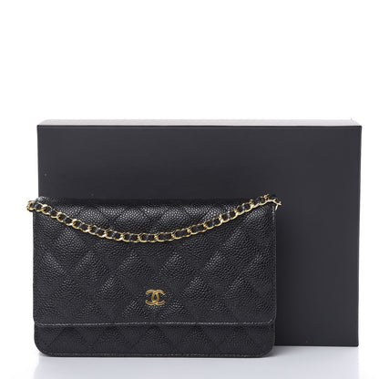 Chanel Caviar Quilted Wallet On Chain WOC Black 11 of 12