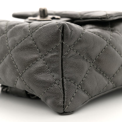 Chanel Metallic Lambskin Quilted Drawstring Backpack Dark Grey 10 of 10