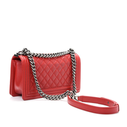 Chanel Lambskin Quilted Medium Boy Flap Red 3 of 15