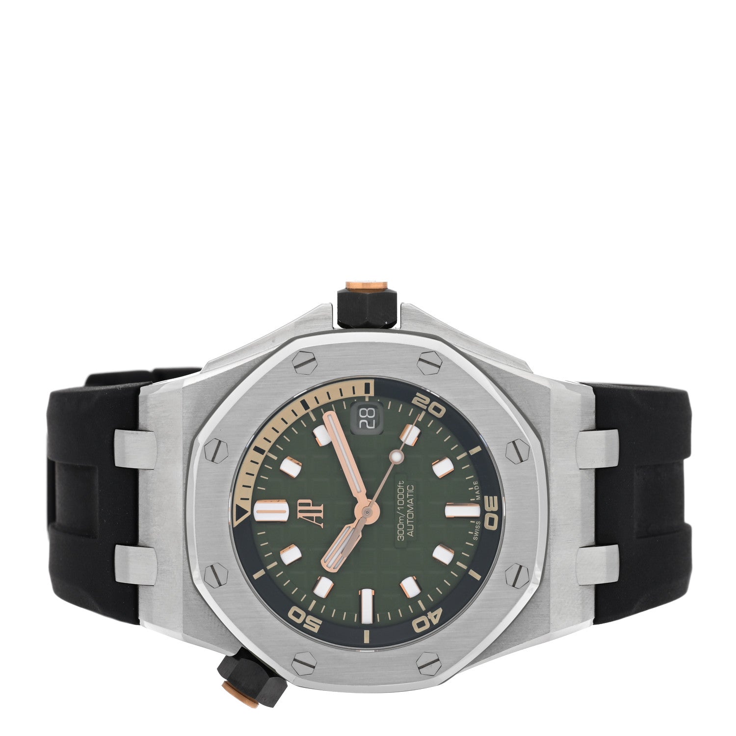 Audemars Piguet Stainless Steel Rubber 42mm Royal Oak Offshore Diver Automatic Watch Green 15720ST.OO.A052CA.01 2 of 4