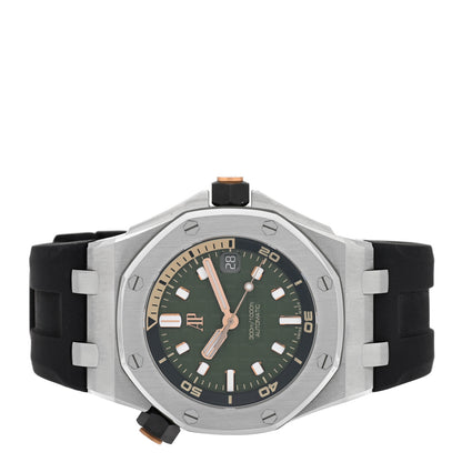 Audemars Piguet Stainless Steel Rubber 42mm Royal Oak Offshore Diver Automatic Watch Green 15720ST.OO.A052CA.01 2 of 4