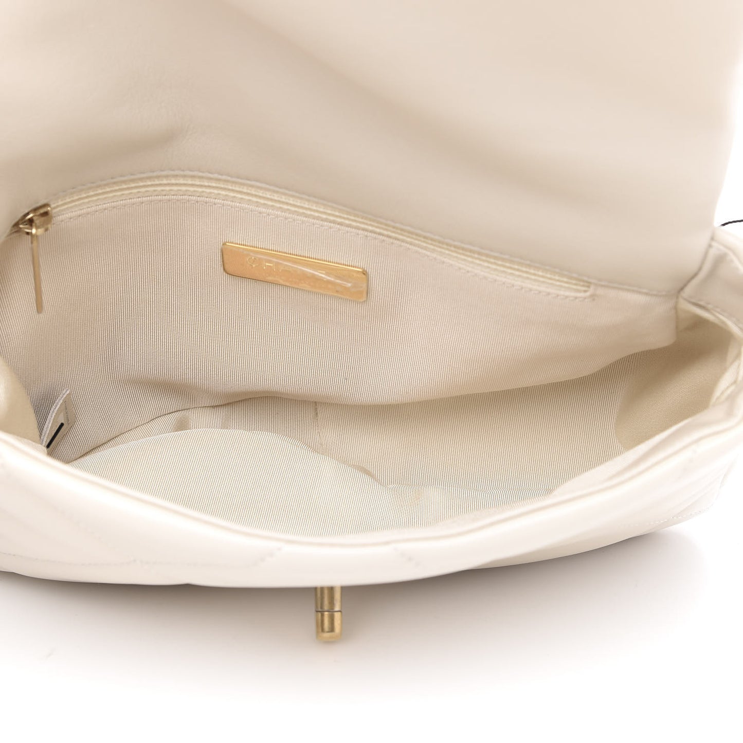 Lambskin Quilted Medium 19 Flap Light Beige