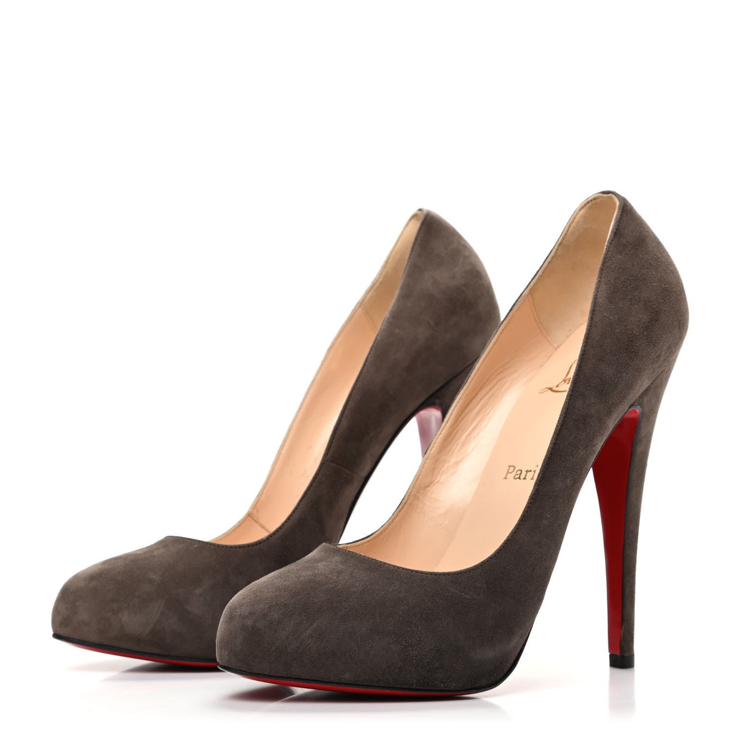 Christian Louboutin Suede Royal Miss Clichy 140 Pumps 39.5 Brown 3 of 7