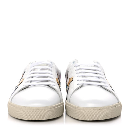 Saint Laurent Calfskin Womens Star Court Sneakers 41 Green Multicolor 2 of 8