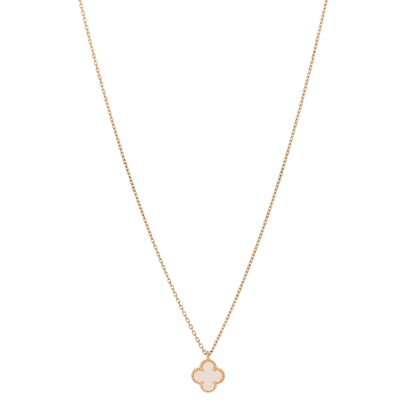 18K Yellow Gold Mother of Pearl Sweet Alhambra Pendant Necklace