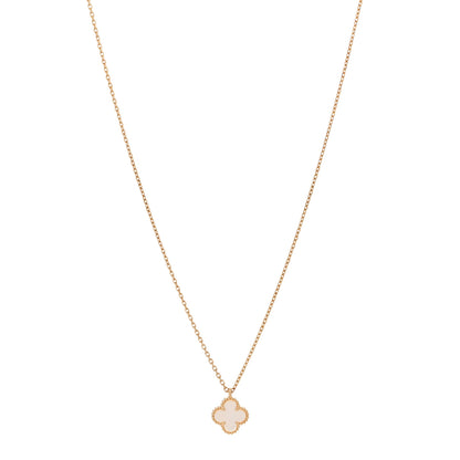Van Cleef & Arpels 18K Yellow Gold Mother of Pearl Sweet Alhambra Pendant Necklace 1 of 6