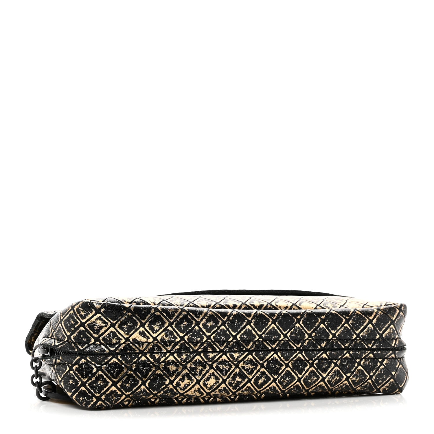 Bottega Veneta Calfskin Intrecciomirage Embossed Butterfly Chain Crossbody Black Gold 4 of 10