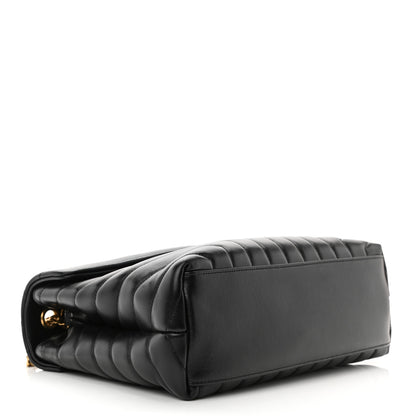 Saint Laurent Calfskin Y Quilted Monogram Medium Loulou Chain Satchel Black 4 of 12
