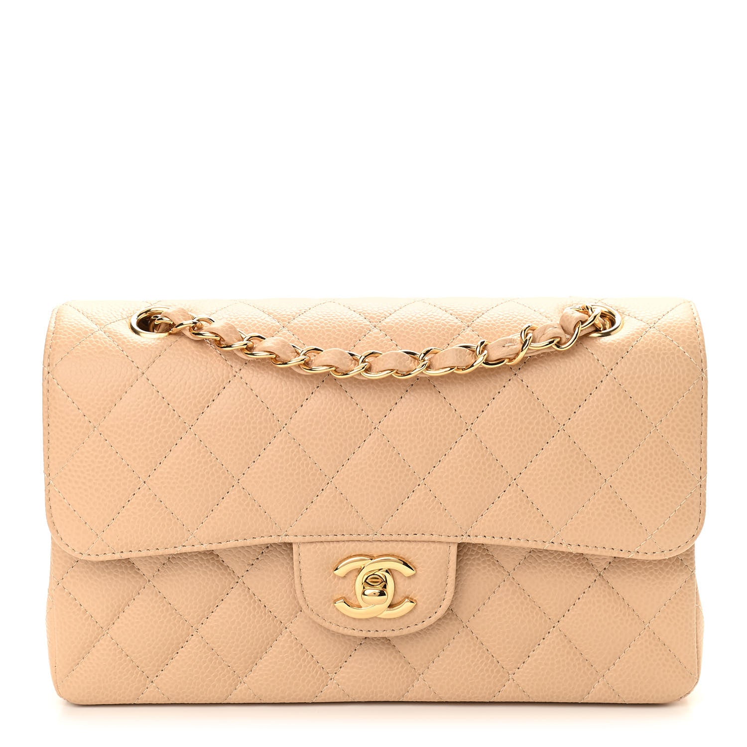 Chanel Caviar Quilted Small Double Flap Beige 1 of 11