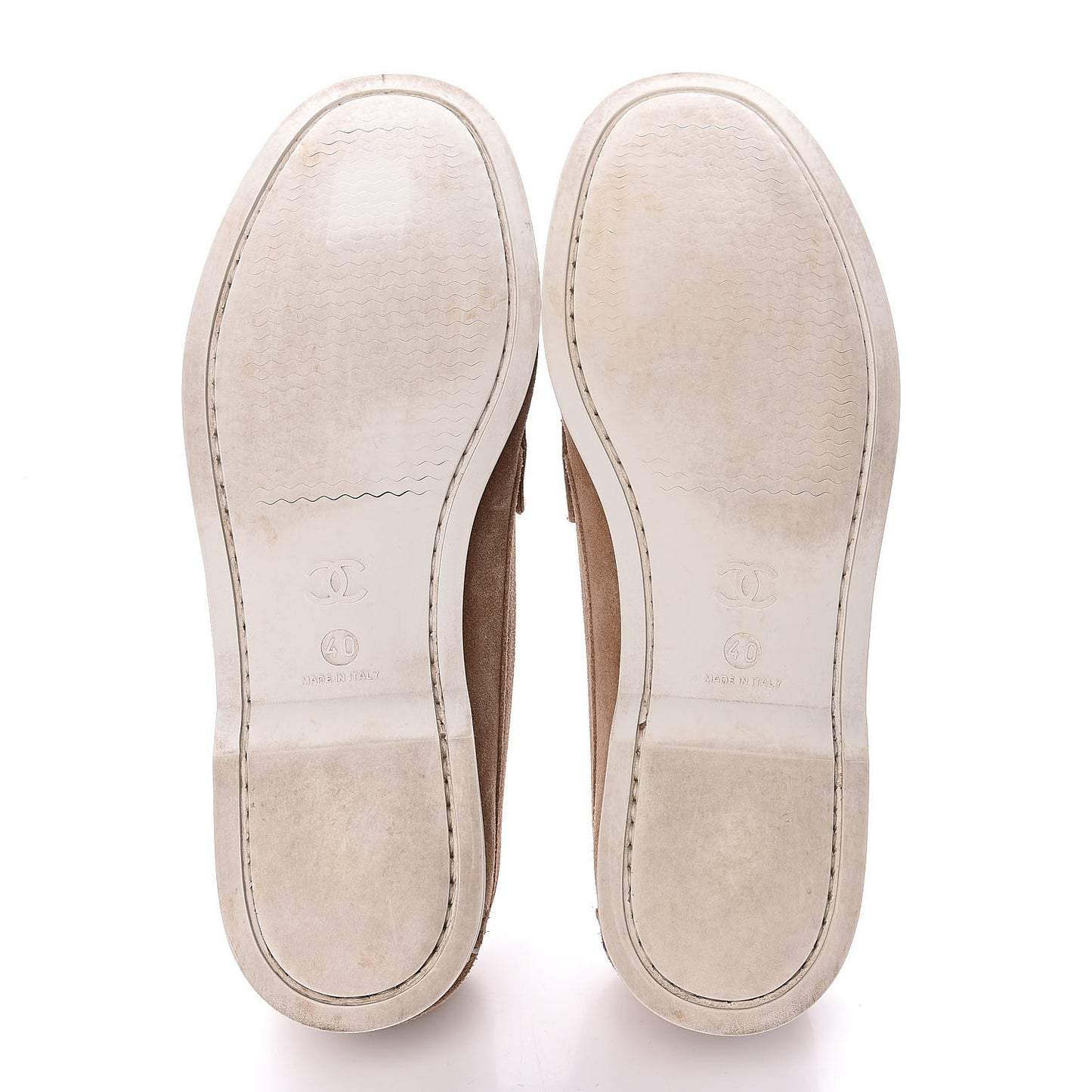 Suede Womens Penny Loafers 40 Beige