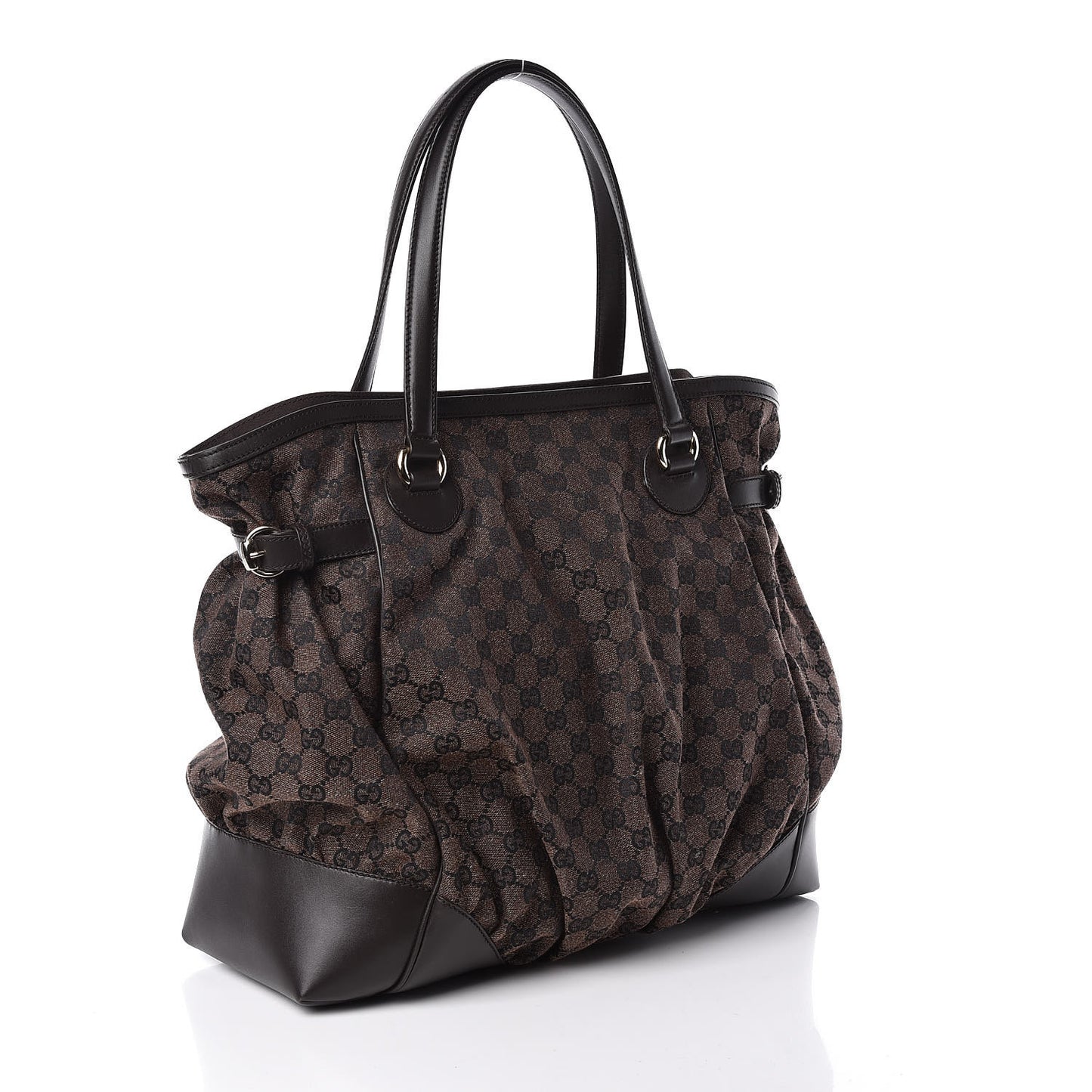 Denim Monogram Full Moon Tote Dark Brown