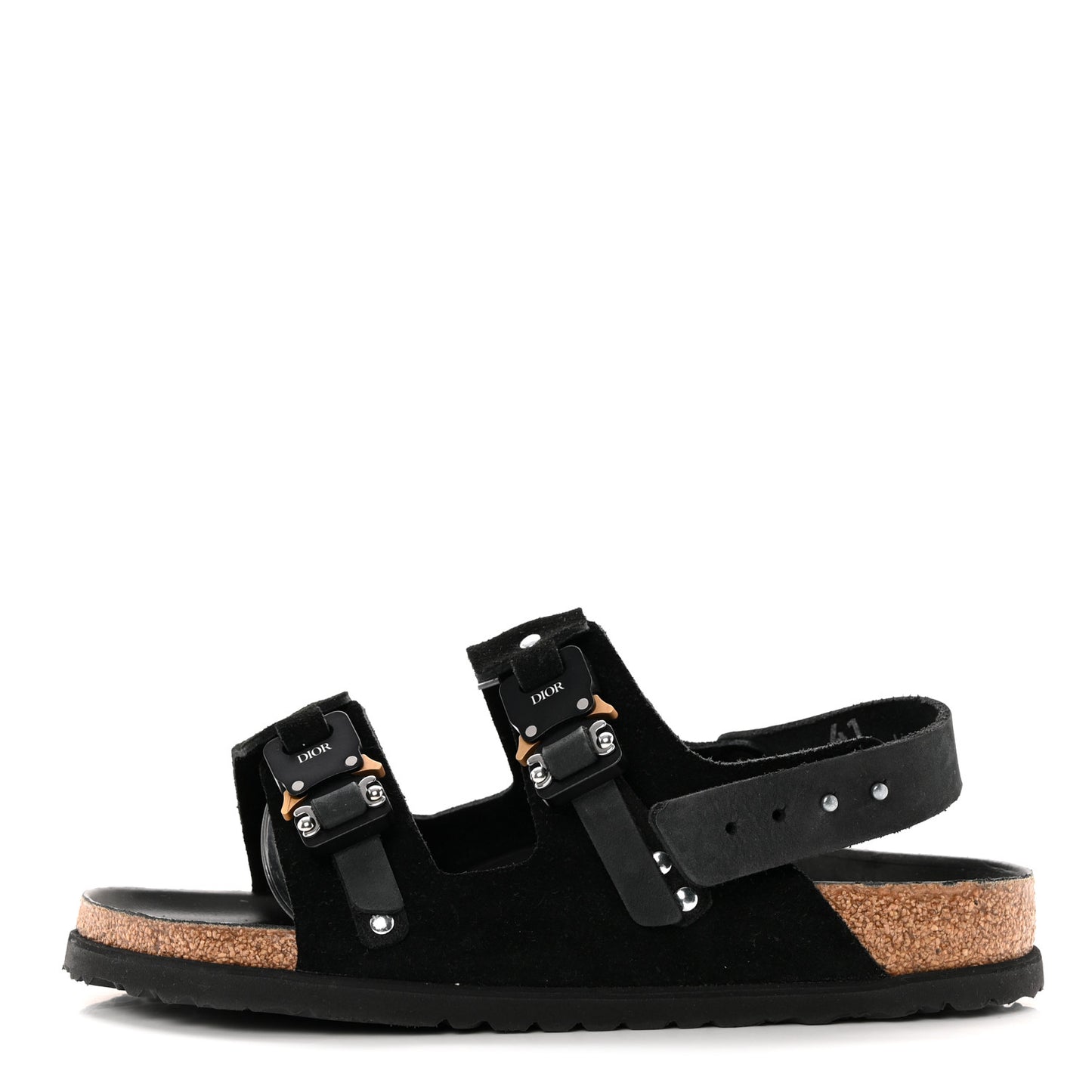 X BIRKENSTOCK Felted Wool Nubuck Calfskin Milano Sandal 41 Black