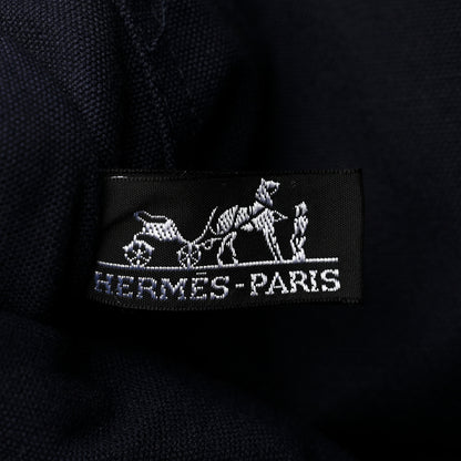 Hermes Canvas Tout Fourre PM Navy Brown 6 of 11