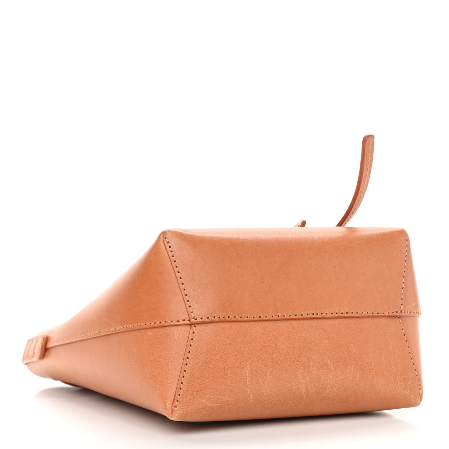 Vegetable Tanned Calfskin Mini Bucket Bag Camello Rosa