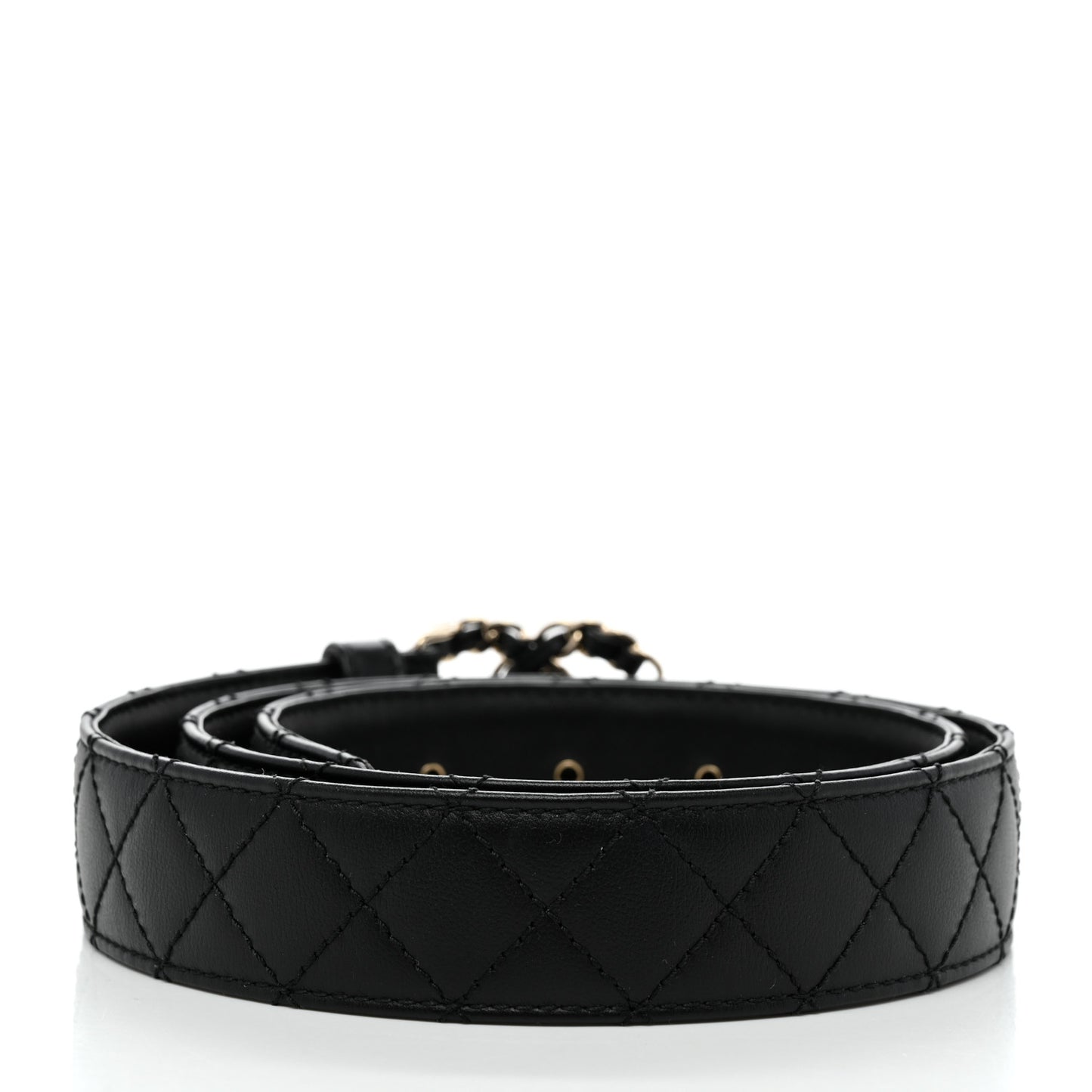 Lambskin Quilted CC Chain Belt 85 34 Black