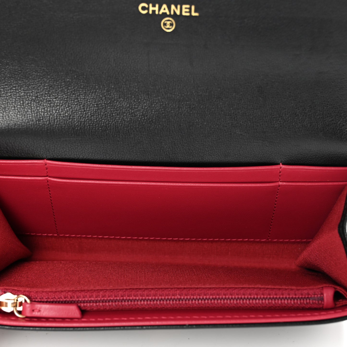 Lambskin Quilted Chanel 19 Flap Wallet Black