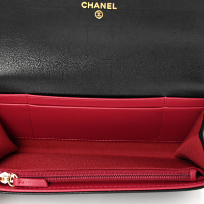 Chanel Lambskin Quilted Chanel 19 Flap Wallet Black 5 of 8