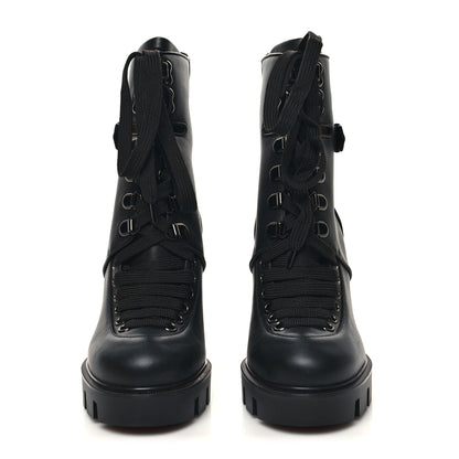 Christian Louboutin Calfskin Macademia 100 Biker Platform Boots 35 Black 2 of 7