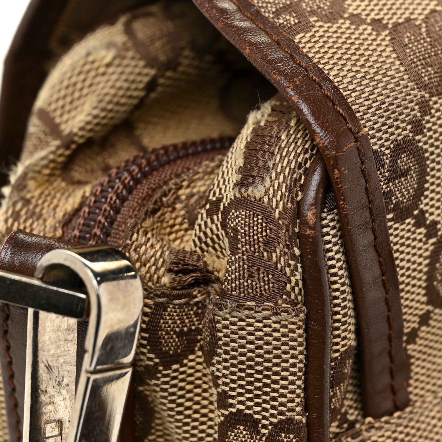 Gucci Monogram Flap Pocket Messenger Bag Beige Dark Brown 15 of 31