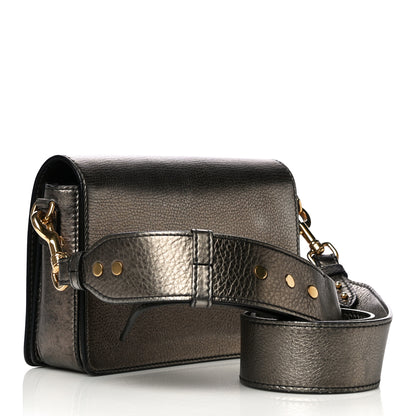 Christian Dior Metallic Grained Calfskin Dio(r)evolution Flap Bag Black Gold 3 of 14