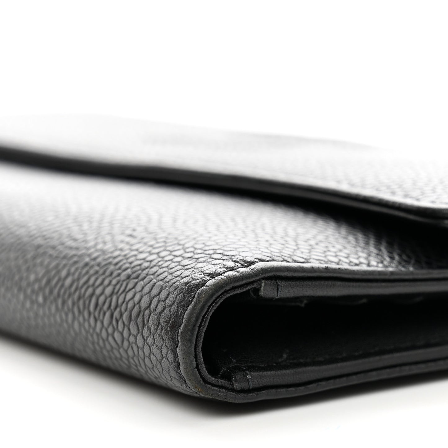 Caviar Timeless CC Large Gusset Flap Wallet Black
