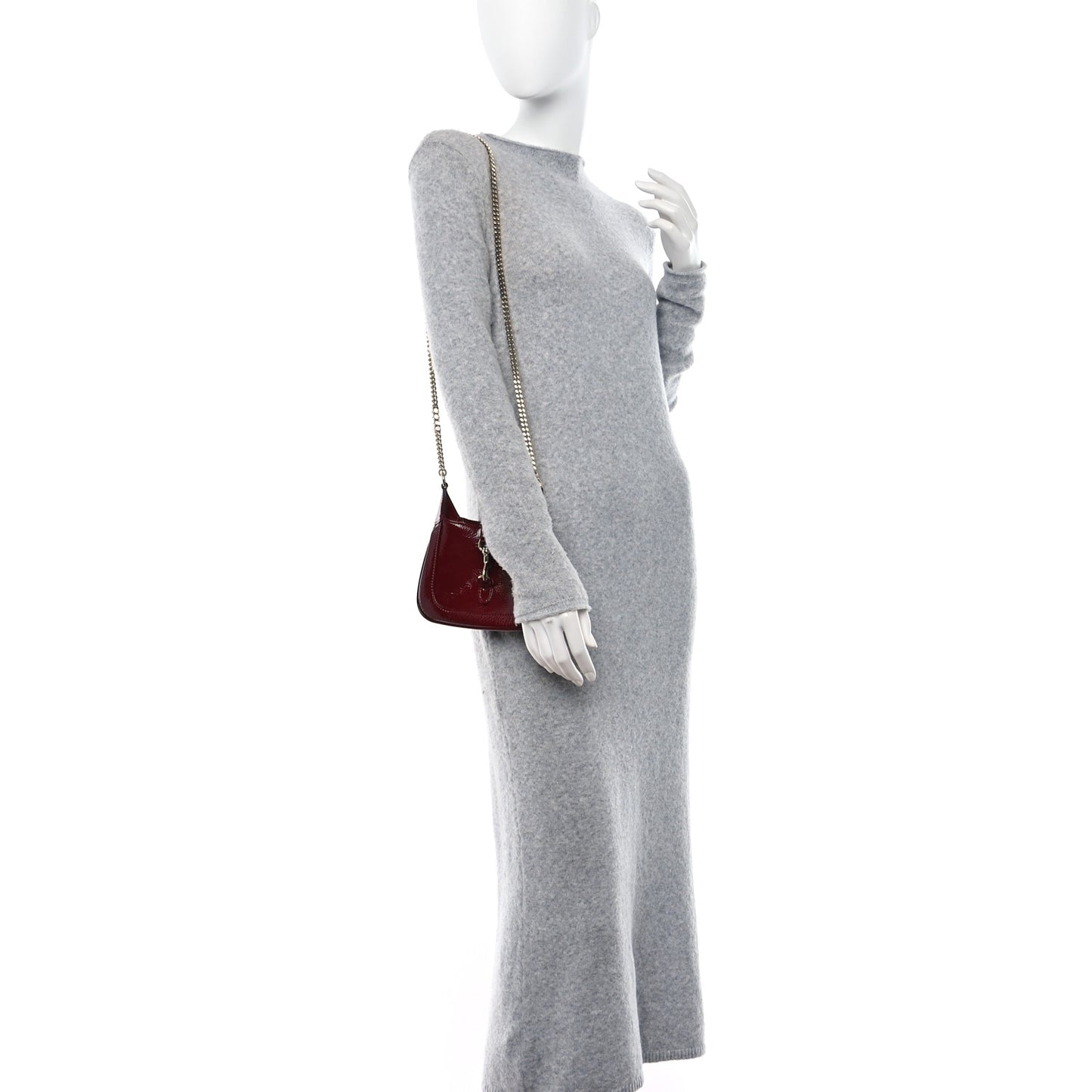 Crinkled Patent Mini Jackie Notte Bag Rosso Ancora Red