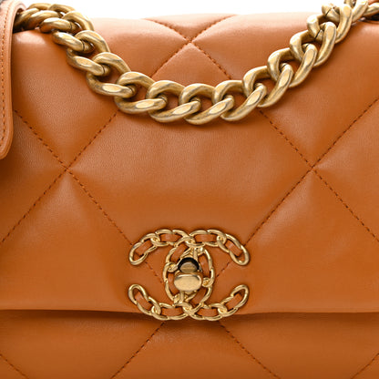 Chanel Lambskin Quilted Medium Chanel 19 Flap Light Brown 8 of 10