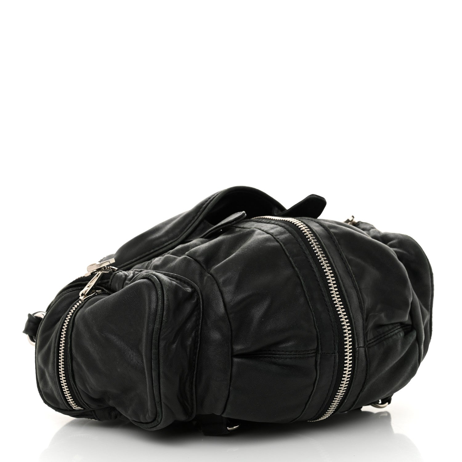 Alexander Wang Lambskin Marti Backpack Bag Washed Black Rhodium Hardware 4 of 14