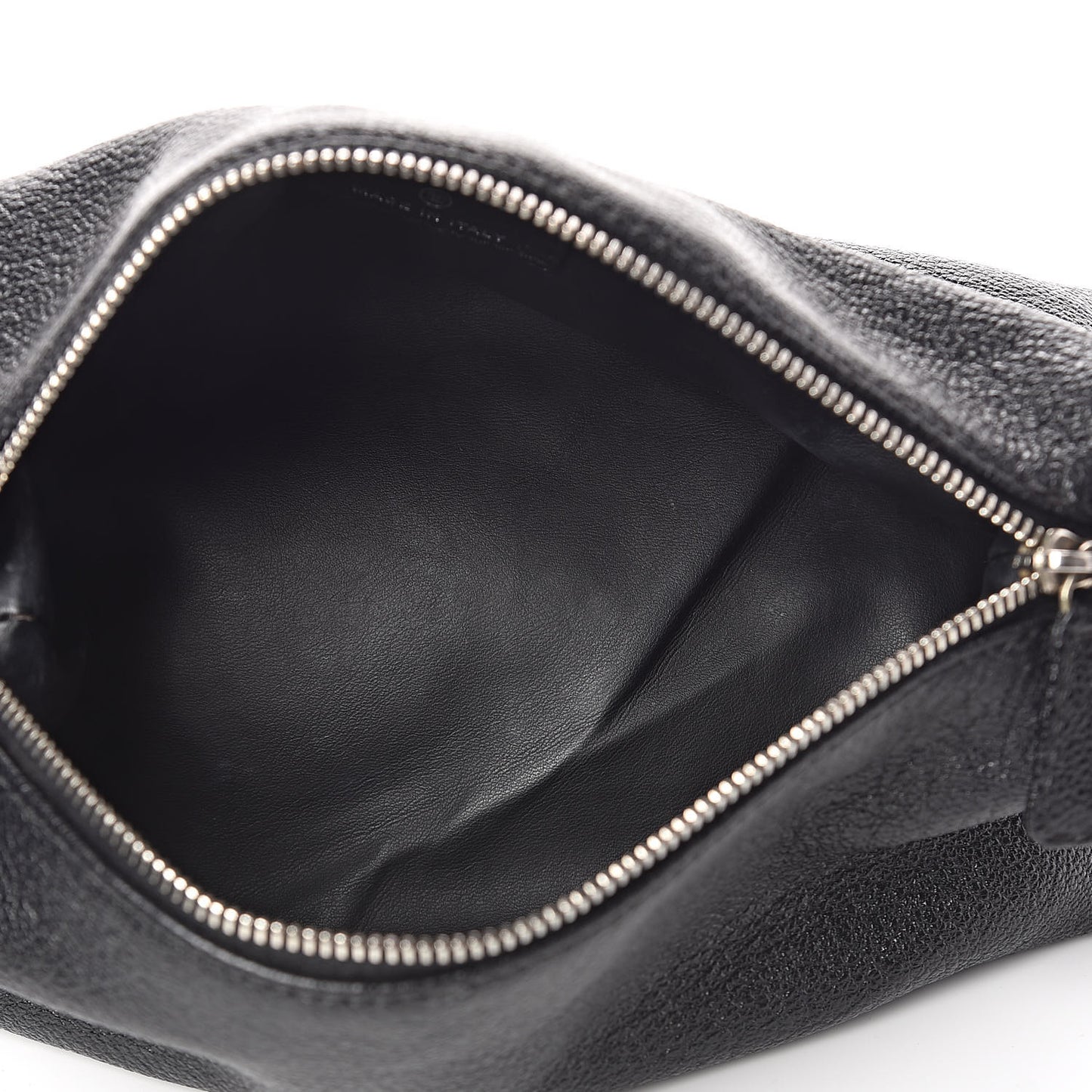 Calfskin Logo Cosmetic Case Black