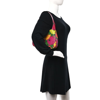Gucci X KEN SCOTT Textured Calfskin Pomponica Print Small Jackie 1961 Hobo Multicolor Fuxia Pompon 3 of 9