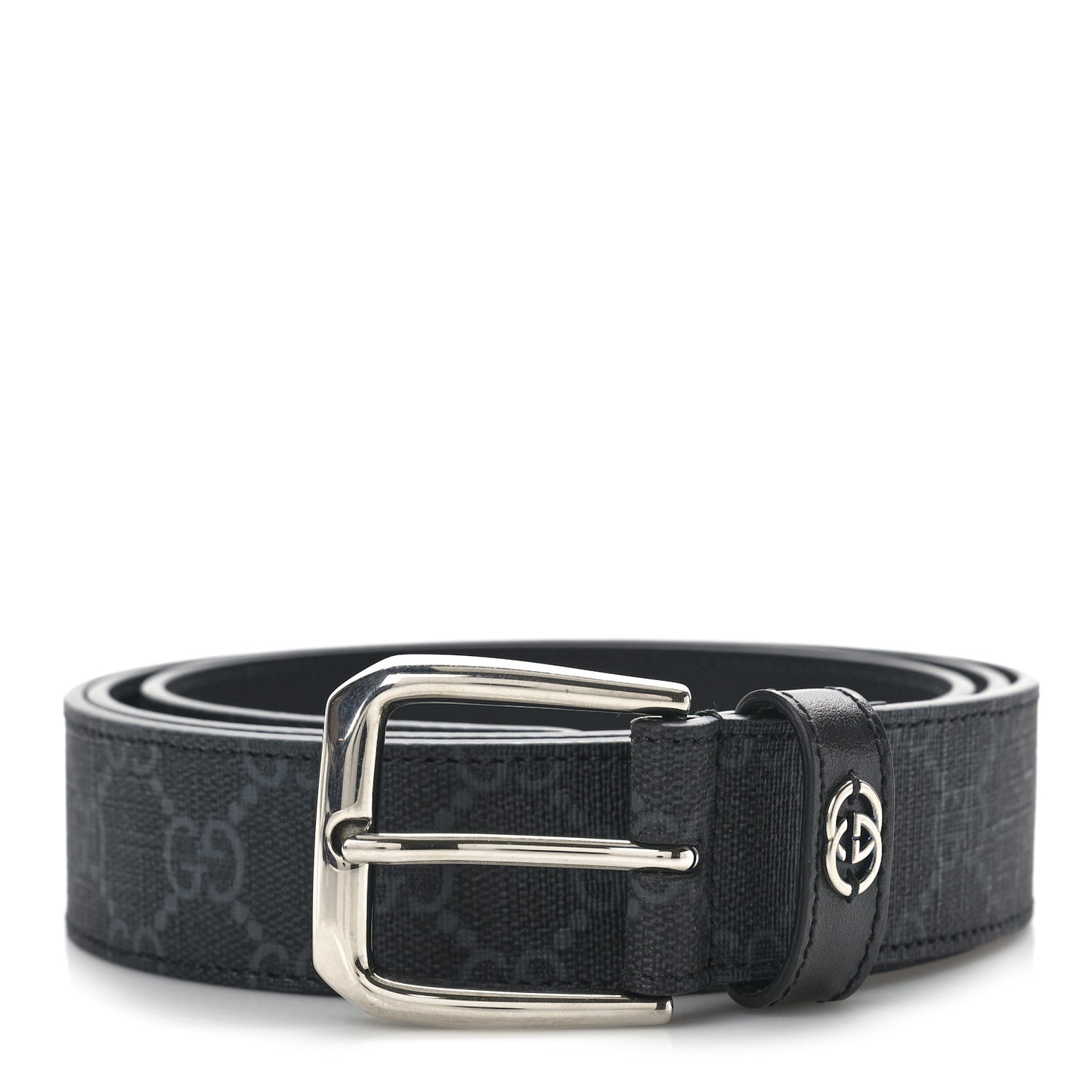 GG Supreme Monogram Plutone Calfskin 35mm Belt 110 44 Black