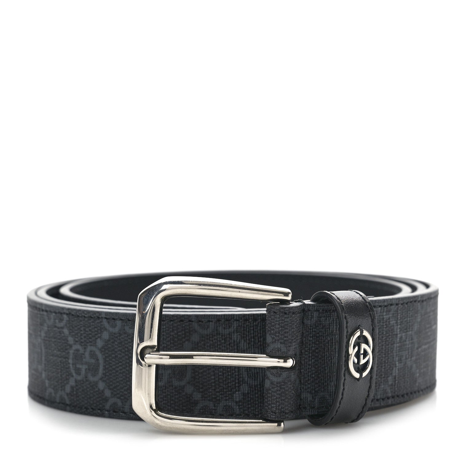 Gucci GG Supreme Monogram Plutone Calfskin 35mm Belt 110 44 Black 1 of 5